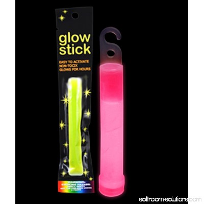 6 Inch Retail Packaged Glow Stick - Pink